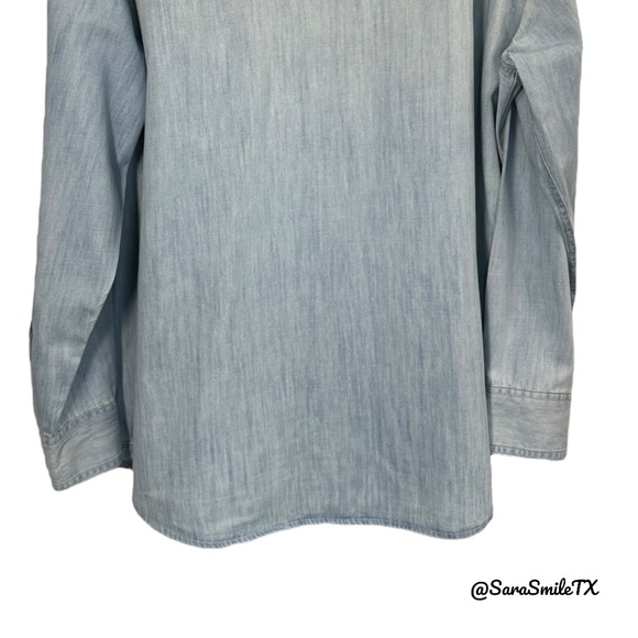 ST. JOHN’S BAY Classic Fit Authentic Indigo Long Sleeve Button Down Denim Shirt - Picture 7 of 10